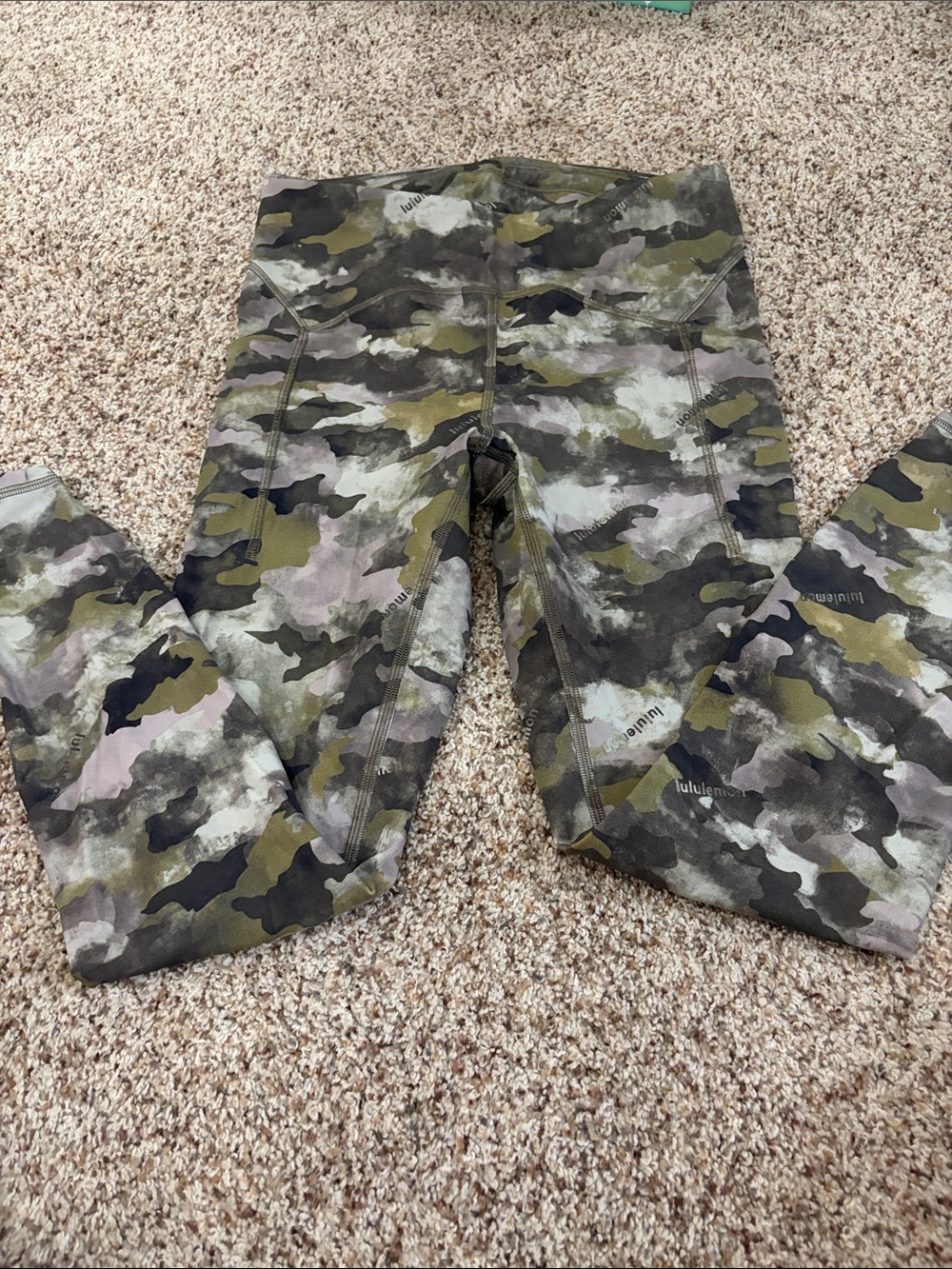 lululemon athletica Camo Print Leggings in Olive and Gray